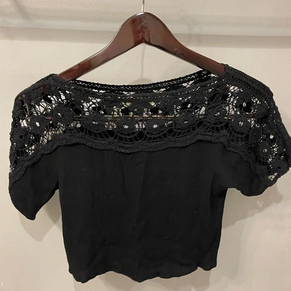 Anthro Staring at Stars Crochet Crop Top, XS, EUC - Picture 5 of 9